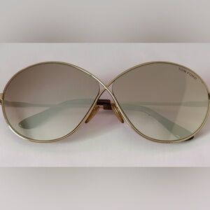 Tom Ford Women's Infinity Gold Frame Gradient Gray-Brown Sunglasses